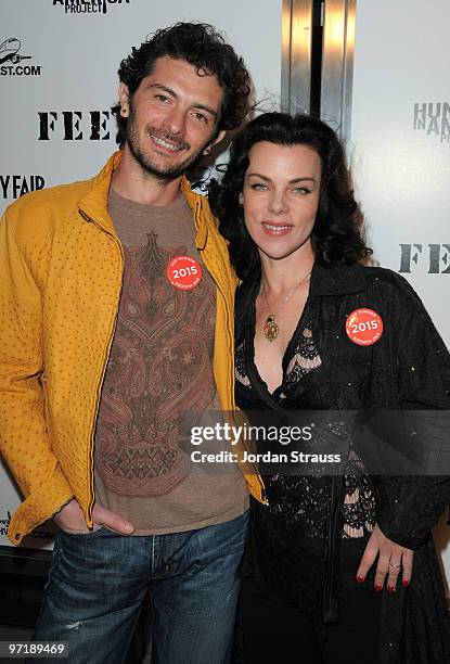 Actress Debi Mazar and Gabriele Corcos arrive at the FEED Foundation/Hungry In America project benefit hosted by Vanity Fair held at Craft Los...