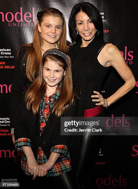 Reality TV Star Danielle Staub with daughters Jillian and Christine attend the SuperModels Unlimited Magazine NYC event at M2 Ultra Lounge on...