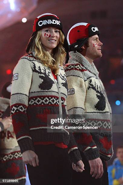 Canadian athletes enter the stadium during the Closing Ceremony of the Vancouver 2010 Winter Olympics at BC Place on February 28, 2010 in Vancouver,...