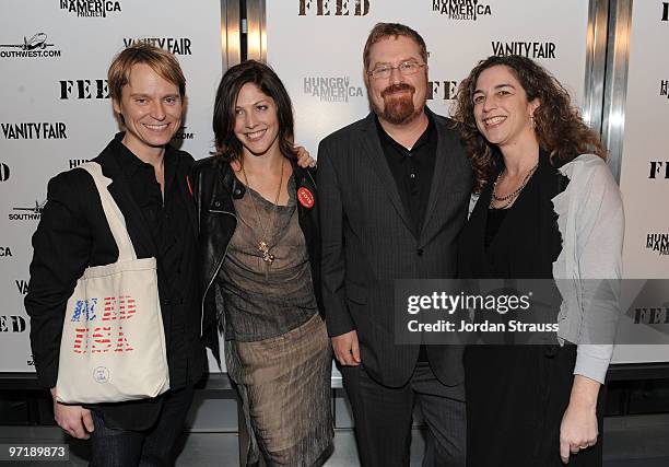 Ryan Harrington, Laurie Silverbus, RJ Cutler and Kristi Jacobson arrive at the FEED Foundation/Hungry In America project benefit hosted by Vanity...