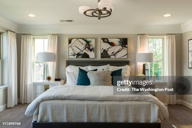 Master Bedroom in the Arlington model home at Mateny Hill on June 1, 2018 in Germntown Maryland.