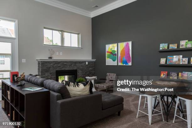 Basement Rec Room in the Arlington model home at Mateny Hill on June 1, 2018 in Germntown Maryland.