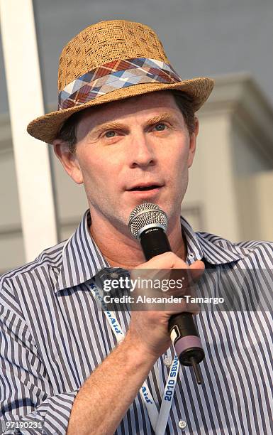 Bobby Flay attends the 2010 South Beach Wine and Food Festival Grand Tasting Village on February 28, 2010 in Miami Beach, Florida.