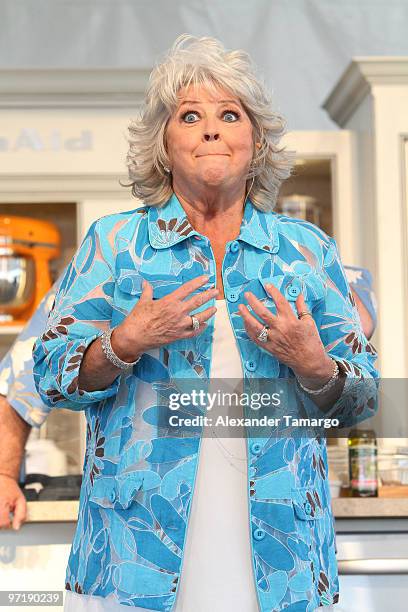 Paula Deen attends the 2010 South Beach Wine and Food Festival Grand Tasting Village on February 28, 2010 in Miami Beach, Florida.