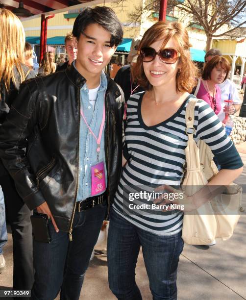 Actor Booboo Stewart and actress Autumn Reeser attend Pink's Grand Opening at Knott's Berry Farm on February 28, 2010 in Buena Park, California.