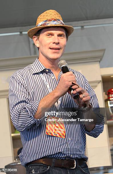 Bobby Flay attends the 2010 South Beach Wine and Food Festival Grand Tasting Village on February 28, 2010 in Miami Beach, Florida.