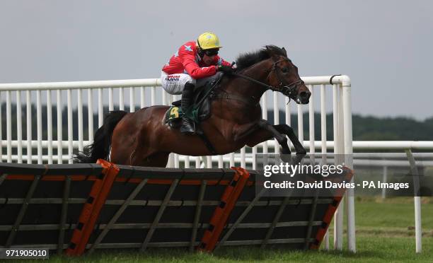 Fair Mountain ridden by Harry Skelton in the Bangor Bet Maiden Hurdle at Bangor-on-Dee Racecourse. PRESS ASSOCIATION Photo. Picture date: Tuesday...