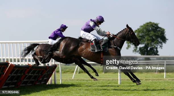 Zulu Oscar ridden by Matt Griffiths in the Racing UK Club Day Handicap Hurdle at Bangor-on-Dee Racecourse. PRESS ASSOCIATION Photo. Picture date:...