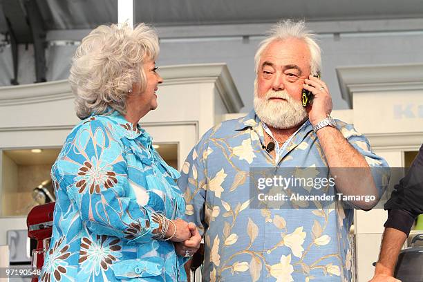 Paula Deen and Michael Groover attend the 2010 South Beach Wine and Food Festival Grand Tasting Village on February 28, 2010 in Miami Beach, Florida.