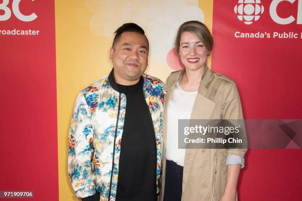 Kim's Convenience" TV show actor Andrew Phung and the Honourable Melanie Joly, Minister of Canadian Heritage, Government of Canada attend the CBC...