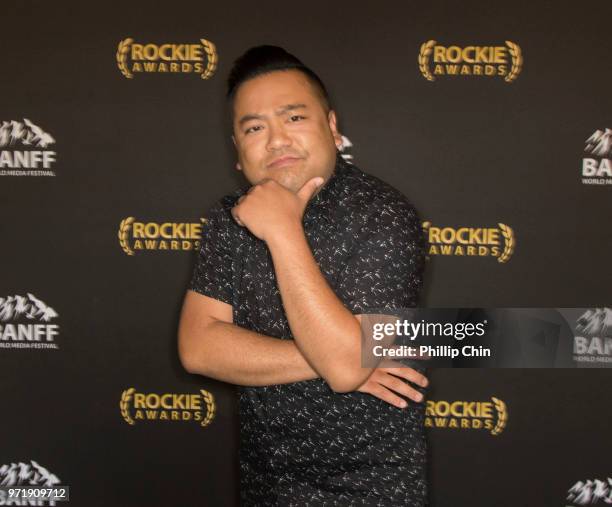 Kim's Convenience" actor Andrew Phung host the 2018 Rocky Awards Program Competition Ceremony at the Banff World Media Festival in the Fairmont Banff...