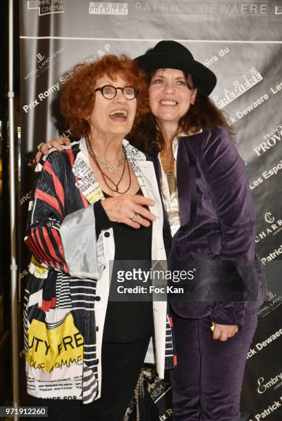 Actresses Andrea Ferreol and Fanny Bastien attend the 36th Romy Schneider & Patrick Dewaere Award Ceremony, at Hotel Lancaster on June 11, 2018 in...