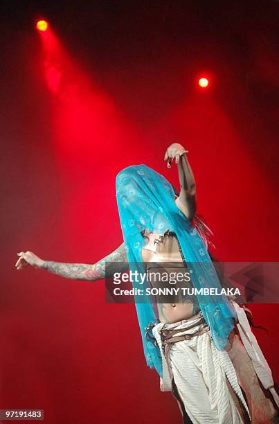 Dancer performs during the Asia Belly Dancing Festival in Nusa Dua on Indonesia's resort island of Bali on February 28, 2010. The competition...