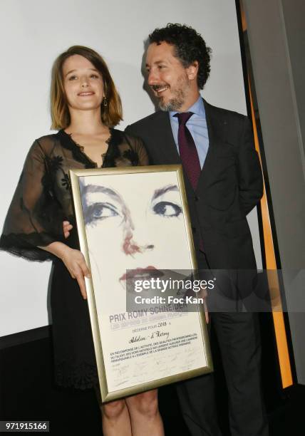 Romy Schneider 2018 awarded actress Adeline d'Hermy and Guillaume Gallienne attend the 36th Romy Schneider & Patrick Dewaere Award Ceremony at Hotel...