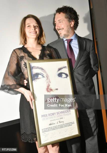 Romy Schneider 2018 awarded actress Adeline d'Hermy and Guillaume Gallienne attend the 36th Romy Schneider & Patrick Dewaere Award Ceremony at Hotel...