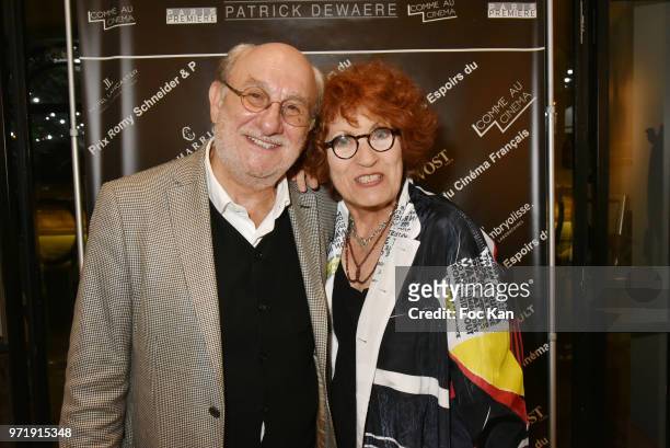Organizer Frederic Vidal and actress Andrea Ferreol attend the 36th Romy Schneider & Patrick Dewaere Award Ceremony, at Hotel Lancaster on June 11,...