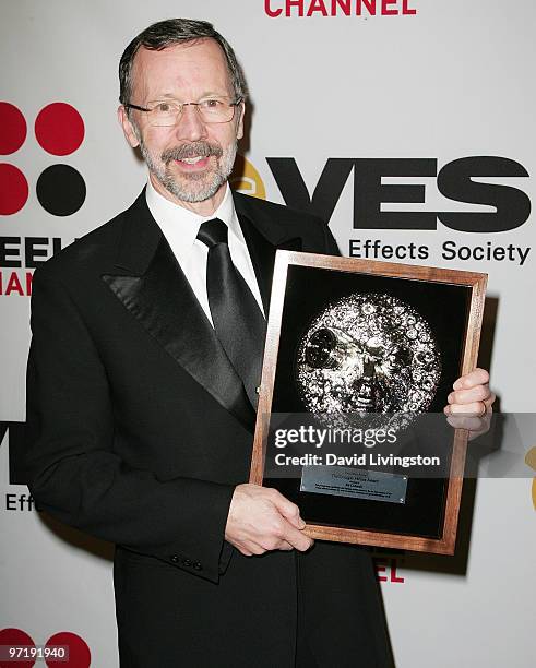 President of Walt Disney & Pixar Animation Studios Dr. Ed Catmull poses with his Georges Melies Award for pioneering in the press room at the 8th...
