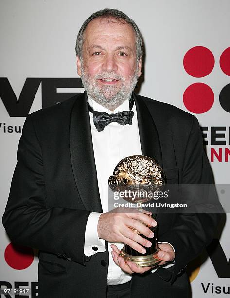 Avatar" senior visual effects supervisor Joe Letteri poses with the award for Outstanding Animated Character in a Live Action Feature Motion Picture...