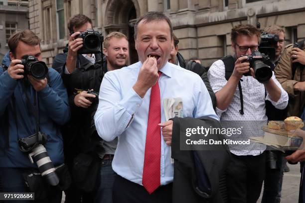 Leave.EU backer Arron Banks arrives to give evidence to the fake news select committee at Portcullis House on June 12, 2018 in London, England. The...