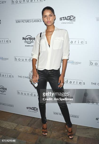 Model Daiane Sodre attends the screening of Sony Pictures Classics' "Boundaries" hosted by The Cinema Society with Hard Rock Hotel and Casino...