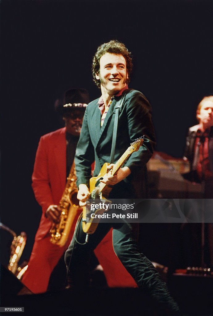 Springsteen Backstage 1981 Bruce Springsteen performs on stage at Wembley Arena on May 30th ...