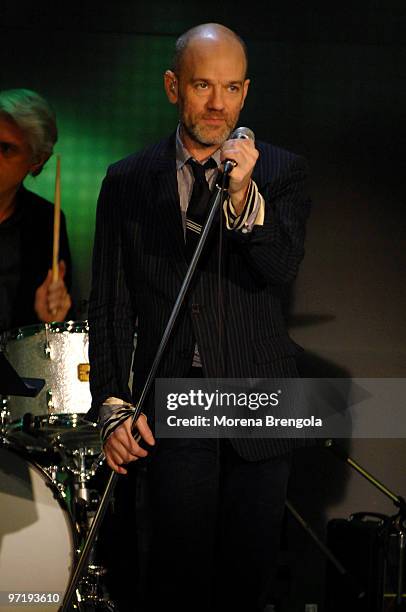 Michael Stipe of Rem during the Italian tv show "Che tempo che fa" on March 16, 2008 in Milan, Italy.