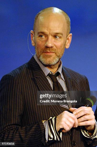 Michael Stipe of Rem during the Italian tv show "Che tempo che fa" on March 16, 2008 in Milan, Italy.