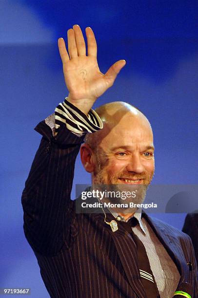 Michael Stipe of Rem during the Italian tv show "Che tempo che fa" on March 16, 2008 in Milan, Italy.