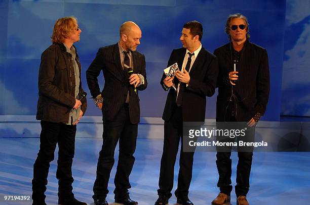 Rem during the Italian tv show "Che tempo che fa" on March 16, 2008 in Milan, Italy.
