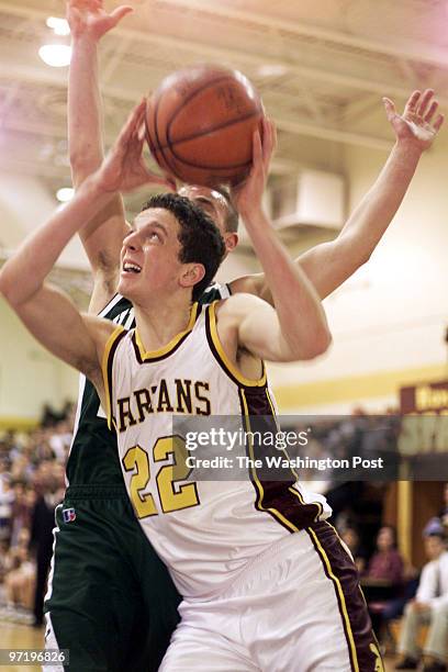 Woodwardt 120522 Boys Basketball:Loudoun Valley at Broad Run HS, Ashburn, VA. This is Spartan's Ryan Koppel beating Valley's Adam Harper, to the...