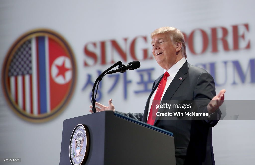 U.S. President Trump Meets North Korean Leader Kim Jong-un During Landmark Summit In Singapore