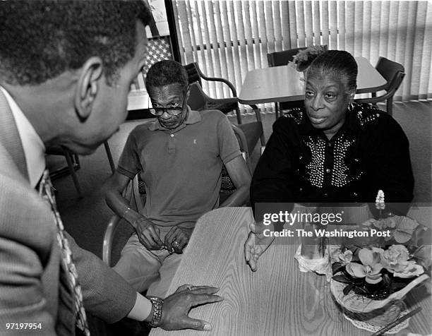 Council House, Marlow Heights, MD--PHOTOGRAPHER-MARVIN JOSEPH/TWP--CAPTION-Major Riddick, candidate for Prince George's county executive, meeting...