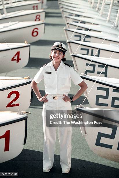 Naval Academy, Annapolis, Maryland--PHOTOGRAPHER-MARVIN JOSEPH/TWP--CAPTION-A photograph of graduating Midshipman Alpa Patel, who is going to be a...