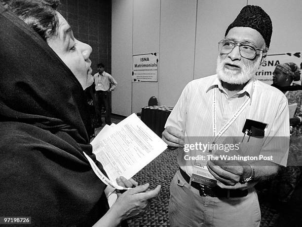 The 39th annual convention of the Islamic Society of North America is in Washington this weekend. Pictured, Anwari Rasul, left, of Great Falls, VA,...