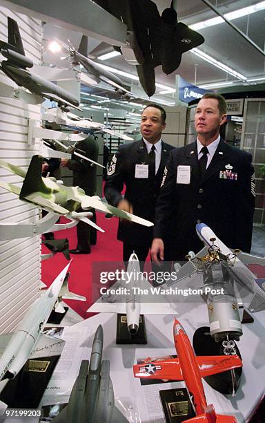 The Aerospace Technology exposition is in place at the Marriott Woodman hotel and is attracting defense industry types as well as a few protestors....