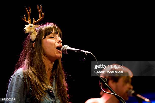 Nina Waha of Lacrosse performs on stage during Day 1 of Tanned Tin Festival 2010 at Teatro Principal on January 28, 2010 in Castellon de la Plana,...