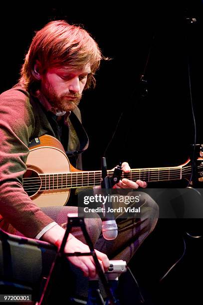 David Thomas Broughton performs on stage during Day 1 of Tanned Tin Festival 2010 at Teatro Principal on January 28, 2010 in Castellon de la Plana,...