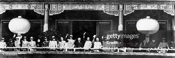 Herman Mattern, Vice-President of East German parliament, Teng Tse-hui, director of Chinese Rural Works department, Emil Bodnaras, Vice-President of...