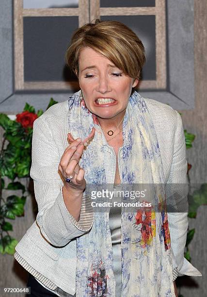Actress Emma Thompson attends a photocall for 'La Ninera Magica y el Big Bang' , at the Santo Mauro Hotel on March 1, 2010 in Madrid, Spain.