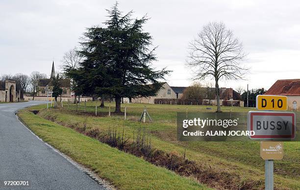 Picture taken on February 25, 2010 shows the entrance of the Bussy hamlet, central France where Spanish and French police have discovered a dwelling...