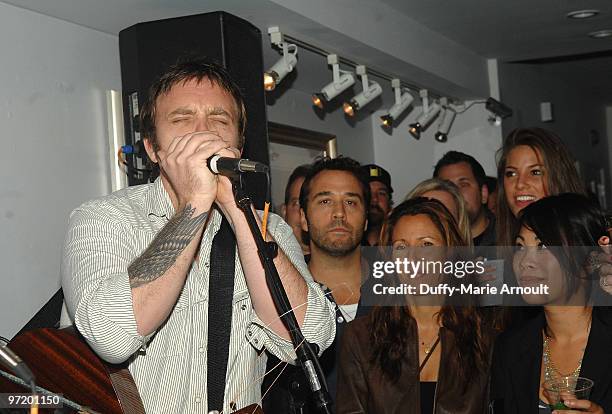 Actor Jeremy Piven attends Sanuk Presents: An Evening For The Environment and launches the Rasta line at the Celebrity Vault on February 27, 2010 in...