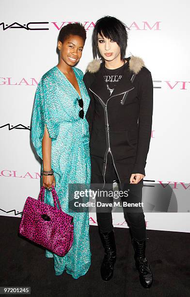 Tolula Adeyemi and Natt Weller attend the MAC VIVA GLAM launch hosted by Sharon Osbourne to promote MAC's latest fundraising range with all proceeds...