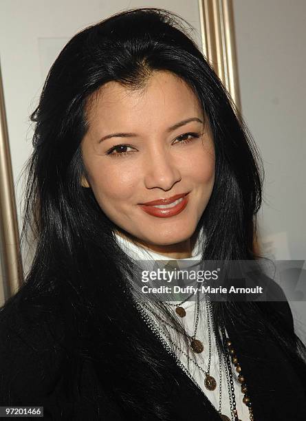 Actress Kelly Hu attends Sanuk Presents: An Evening For The Environment and launches the Rasta line at the Celebrity Vault on February 27, 2010 in...