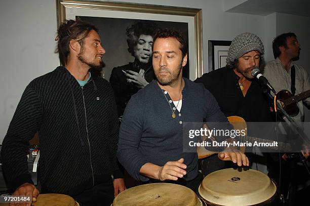 Surfer Dave Rastovich, Actor Jeremy Piven and musician/surfer Donavon Frankenreiter attend Sanuk Presents: An Evening For The Environment and...