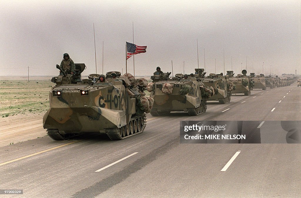 Photo taken 05 March 1991 of a convoy of