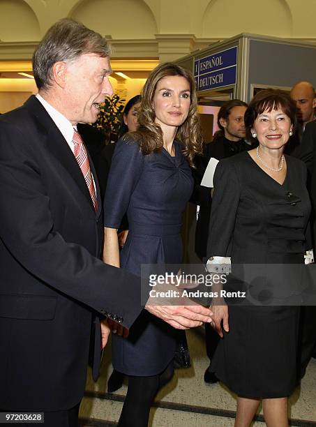 German President Horst Koehler, Princess Letizia of Spain and first lady Eva Luise Koehler attend the Eva Luise and Horst Koehler Foundation for Rare...