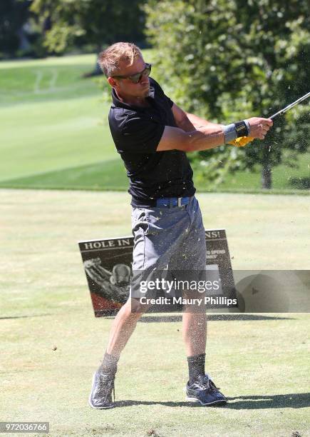 Carmine Giovinazzo attends SAG-AFTRA Foundation's 9th Annual L.A. Golf Classic benefiting emergency sssistance at Lakeside Golf Club on June 11, 2018...