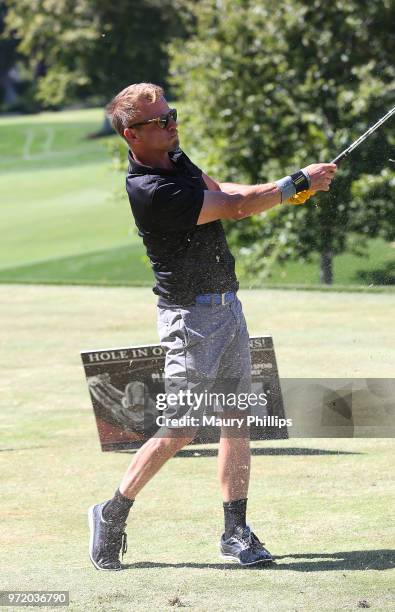 Carmine Giovinazzo attends SAG-AFTRA Foundation's 9th Annual L.A. Golf Classic benefiting emergency sssistance at Lakeside Golf Club on June 11, 2018...