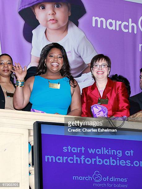The View" co-host, Sherri Shepherd and March of Dimes vice-chair, Carol Evans ring the opening bell at the New York Stock Exchange to kick off the...