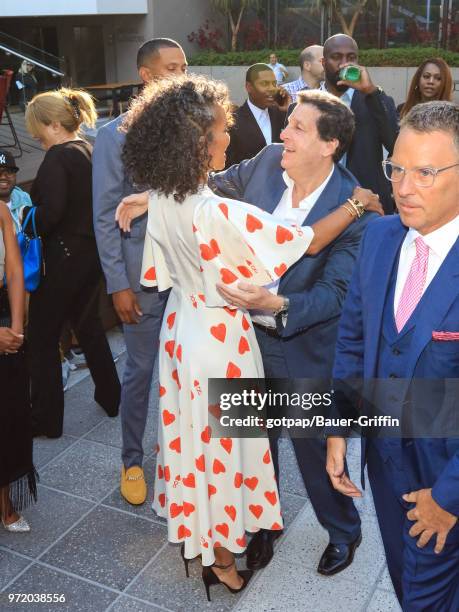 Mara Brock Akil and Peter Roth are seen on June 11, 2018 in Los Angeles, California.